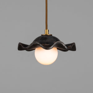 Rivale Pendant Light with Wavy Ceramic Shade, Metallic Earth 21cm IP20 - View 12