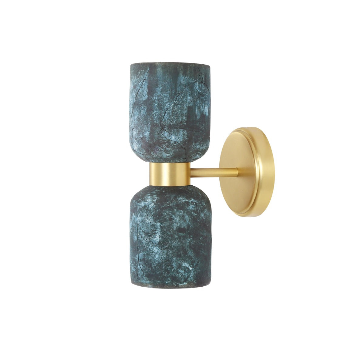 Sakura Double Ceramic and Brass Wall Light, Blue Earth - View 2