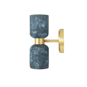 Sakura Double Ceramic and Brass Wall Light, Blue Earth - View 3