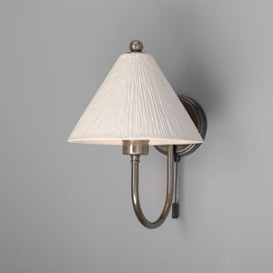 Tilia Organic Ceramic Cone Wall Light, Matte White Striped 31.5cm IP20 - View 4