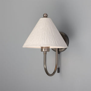 Tilia Organic Ceramic Cone Wall Light, Matte White Striped 31.5cm IP20 - View 4