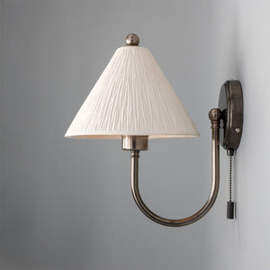 Tilia Organic Ceramic Cone Wall Light, Matte White Striped 31.5cm IP20 - View 5