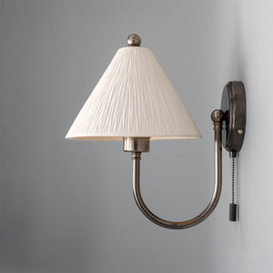 Tilia Organic Ceramic Cone Wall Light, Matte White Striped 31.5cm IP20 - View 5