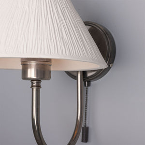 Tilia Organic Ceramic Cone Wall Light, Matte White Striped 31.5cm IP20 - View 7