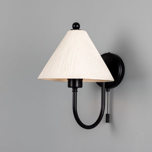 Tilia Organic Ceramic Cone Wall Light, Matte White Striped 31.5cm IP20 - View 16