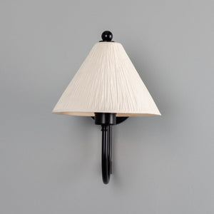 Tilia Organic Ceramic Cone Wall Light, Matte White Striped 31.5cm IP20 - View 18