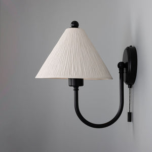 Tilia Organic Ceramic Cone Wall Light, Matte White Striped 31.5cm IP20 - View 17