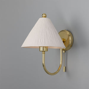 Tilia Organic Ceramic Cone Wall Light, Matte White Striped 31.5cm IP20 - View 8