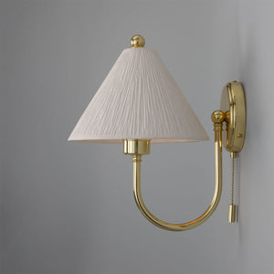 Tilia Organic Ceramic Cone Wall Light, Matte White Striped 31.5cm IP20 - View 9