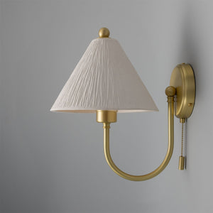 Tilia Organic Ceramic Cone Wall Light, Matte White Striped 31.5cm IP20 - View 13
