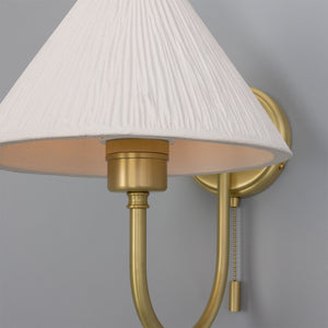 Tilia Organic Ceramic Cone Wall Light, Matte White Striped 31.5cm IP20 - View 15