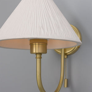 Tilia Organic Ceramic Cone Wall Light, Matte White Striped 31.5cm IP20 - View 15