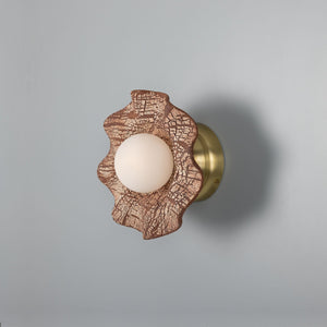 Rivale Wall Light with Wavy Ceramic Shade, Red Iron - View 3