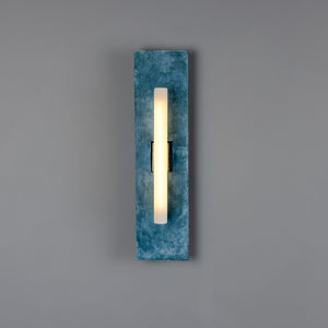Capua Rectangular Ceramic Wall Light, Blue Earth 50cm IP20 - View 2