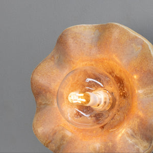 Rivale Wall Light with Wavy Ceramic Shade, Oatstone 21cm IP20 - View 4