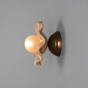 Rivale Wall Light with Wavy Ceramic Shade, Oatstone 21cm IP20 - View 7