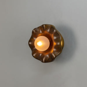 Rivale Wall Light with Wavy Ceramic Shade, Rust Iron 21cm IP20 - View 8