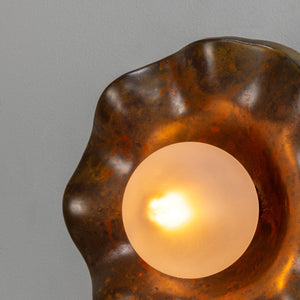 Rivale Wall Light with Wavy Ceramic Shade, Rust Iron 21cm IP20 - View 7