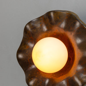 Rivale Wall Light with Wavy Ceramic Shade, Rust Iron 21cm IP20 - View 11