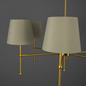 California Modern Brass Chandelier, Six-Arm - View 7