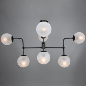 Oklahoma Glass Globe Chandelier, Eight Light - View 3