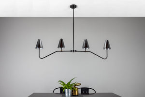 Salvador Island Bar Chandelier with Brass Shades - View 36