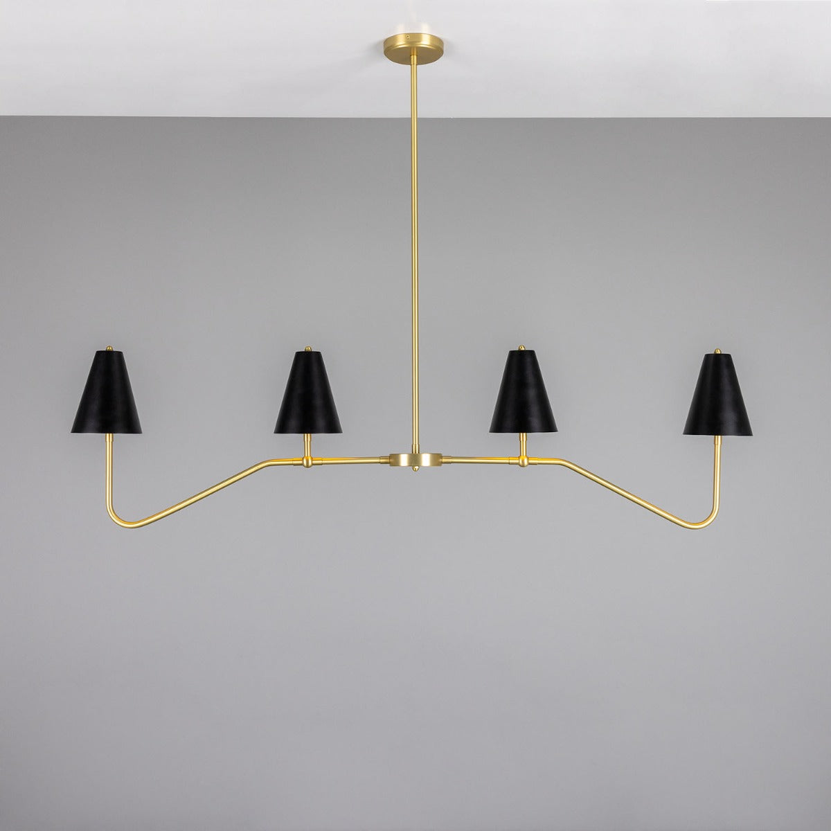 Salvador Island Bar Chandelier with Brass Shades - View 2