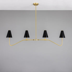 Salvador Island Bar Chandelier with Brass Shades - View 2