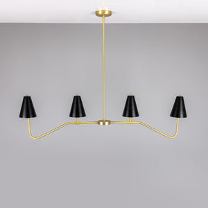 Salvador Island Bar Chandelier with Brass Shades - View 3