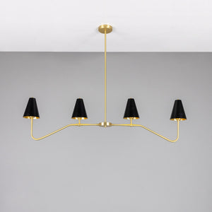 Salvador Island Bar Chandelier with Brass Shades - View 4