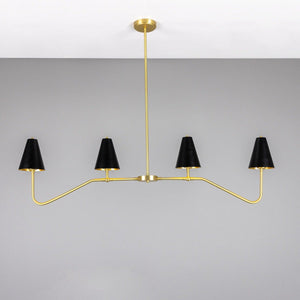 Salvador Island Bar Chandelier with Brass Shades - Main View