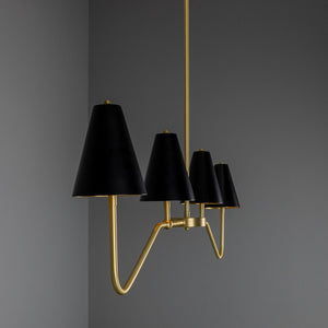 Salvador Island Bar Chandelier with Brass Shades - View 6