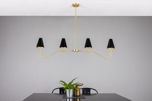 Salvador Island Bar Chandelier with Brass Shades - View 12