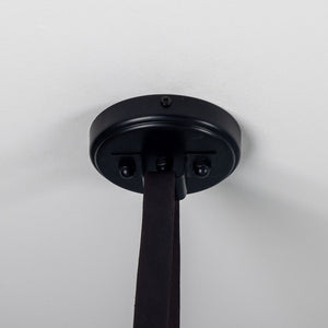 Holmes Linear Island Pendant with Leather Straps, Five-Light - View 9