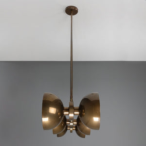 Eclipse Brass Dome Chandelier, Six-Light - View 9