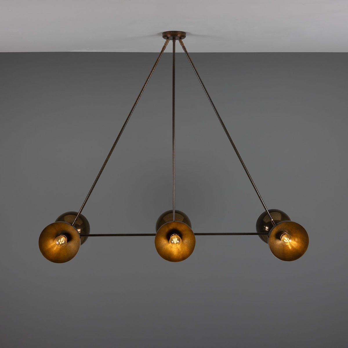 Eclipse Brass Dome Chandelier, Six-Light - View 2