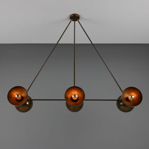Eclipse Brass Dome Chandelier, Six-Light - View 7