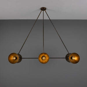 Eclipse Brass Dome Chandelier, Six-Light - Main View