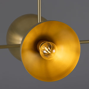 Eclipse Brass Dome Chandelier, Six-Light - View 14