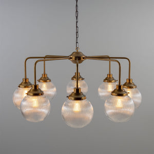 Genoa Eight Light Prismatic Glass Chandelier, 109cm IP20 - View 2