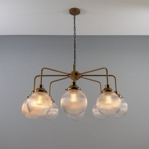 Genoa Eight Light Prismatic Glass Chandelier, 109cm IP20 - View 3