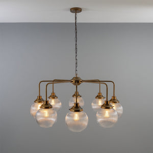 Genoa Eight Light Prismatic Glass Chandelier, 109cm IP20 - View 4