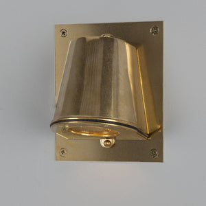 Wade Outdoor Brass Spotlight with Back Plate 15.2cm IP54 - Main View