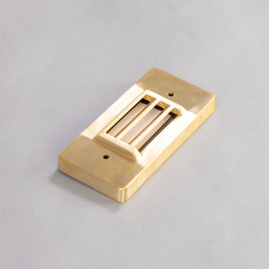 Calvi Small Brass Grille Wall Light 15cm IP65 - View 3