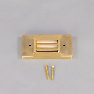 Calvi Small Brass Grille Wall Light 15cm IP65 - View 4