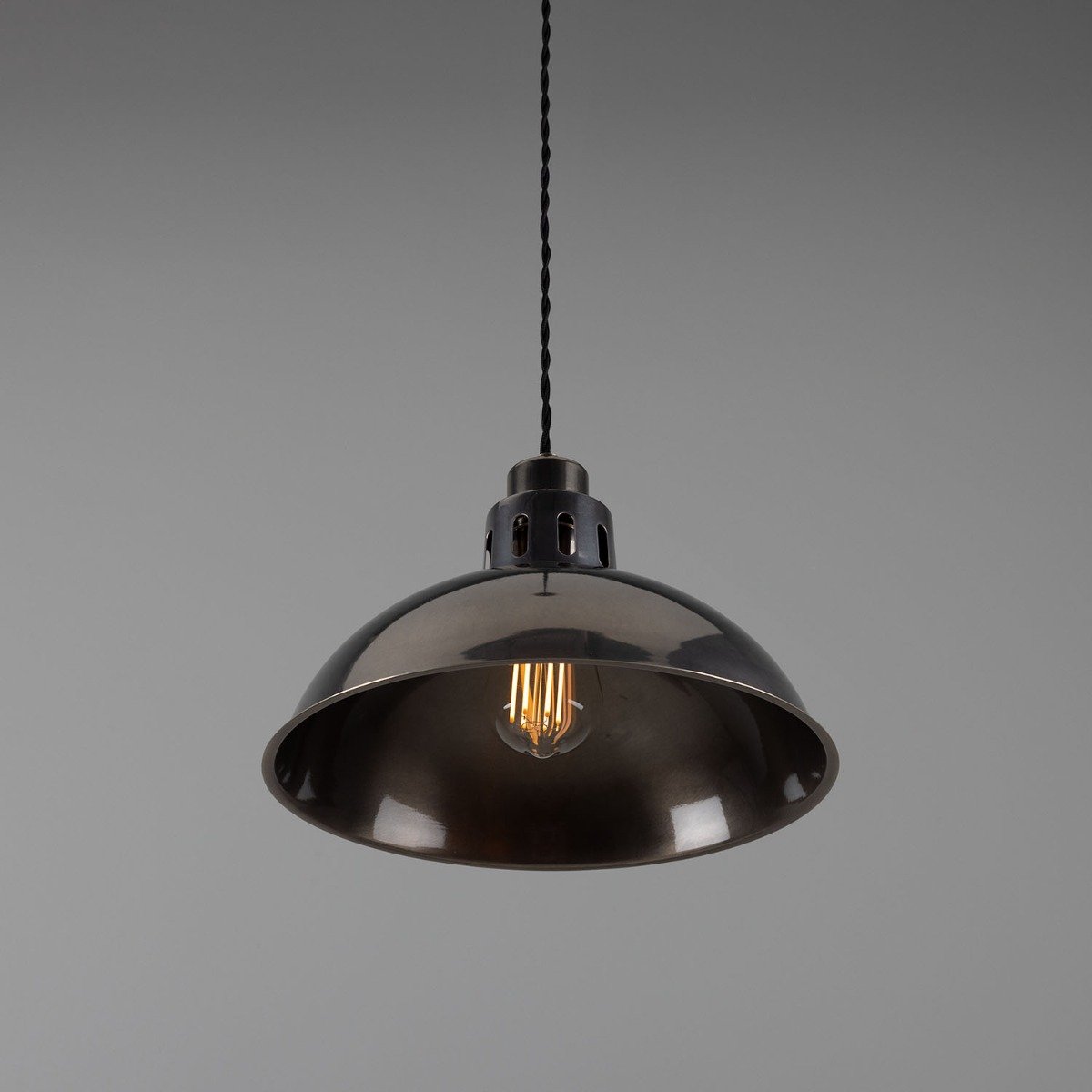 Paris Industrial Brass Pendant Light 30cm - View 5