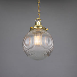 Fitzroy Small Prismatic Glass Globe Pendant Light 20cm - View 3