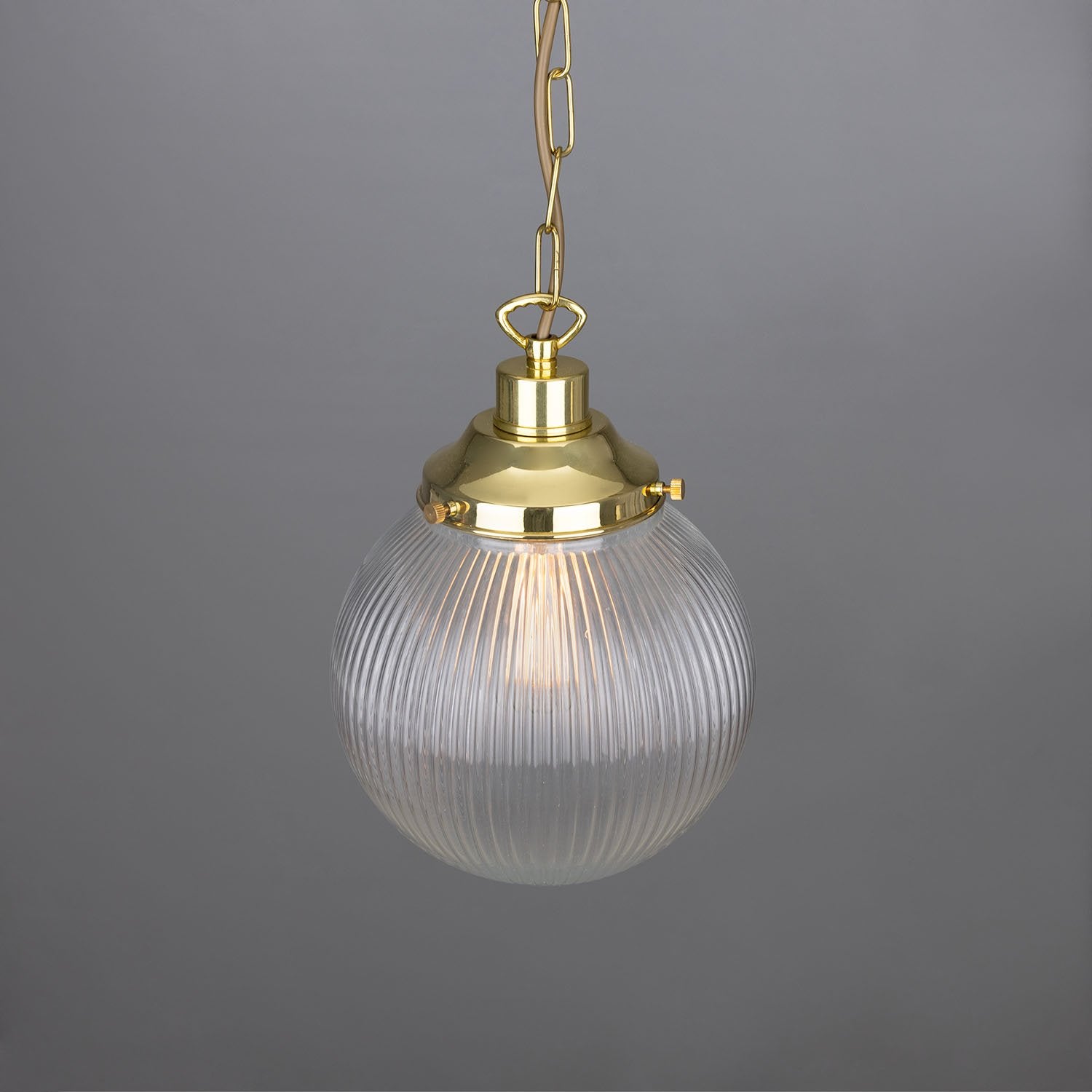 Fitzroy Small Prismatic Glass Globe Pendant Light 20cm - View 5