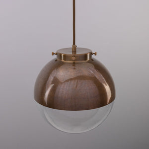 Florence Brass and Glass Globe Pendant Light 26cm - View 2