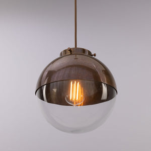 Florence Brass and Glass Globe Pendant Light 26cm - View 3
